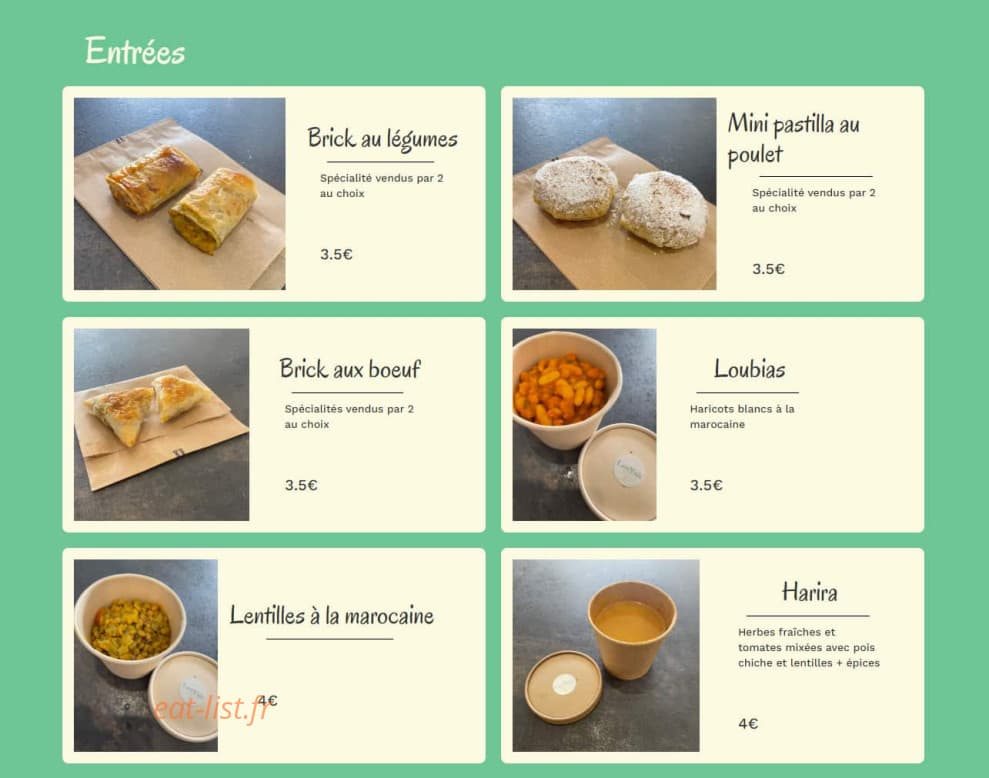 LouYah' Juice&Food — carte page 1