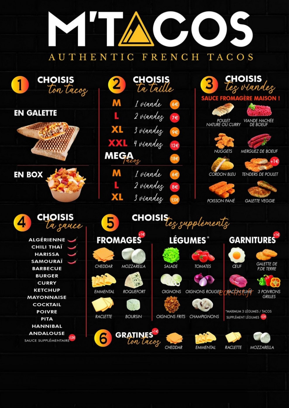 M'Tacos — carte page 1
