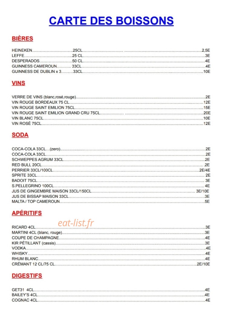 Mama Food's — carte page 2