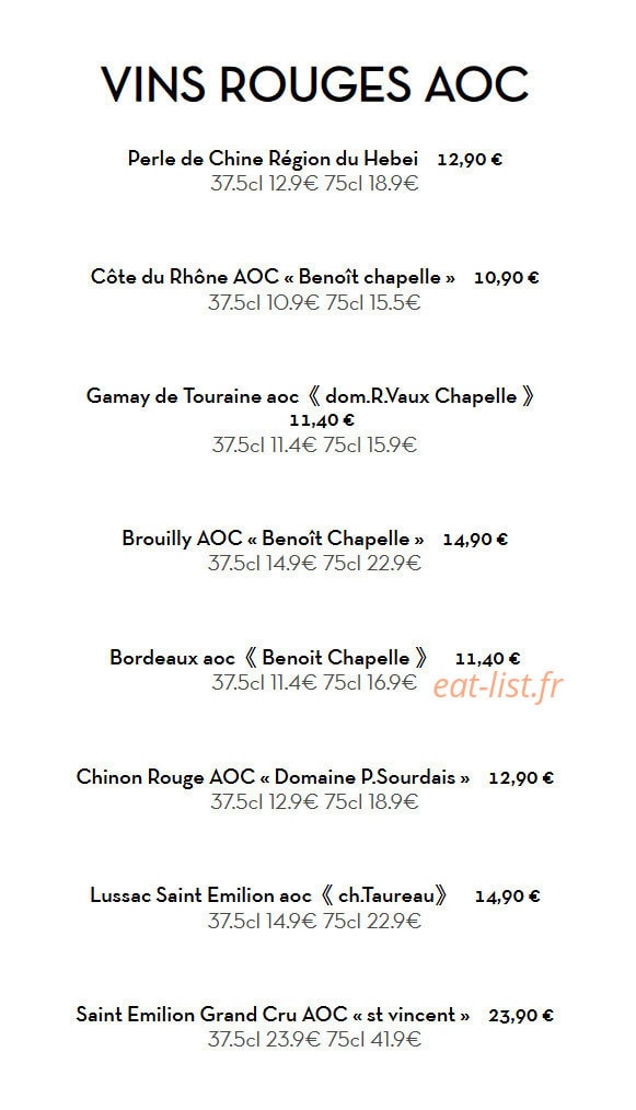Restaurant J'adore — carte page 21