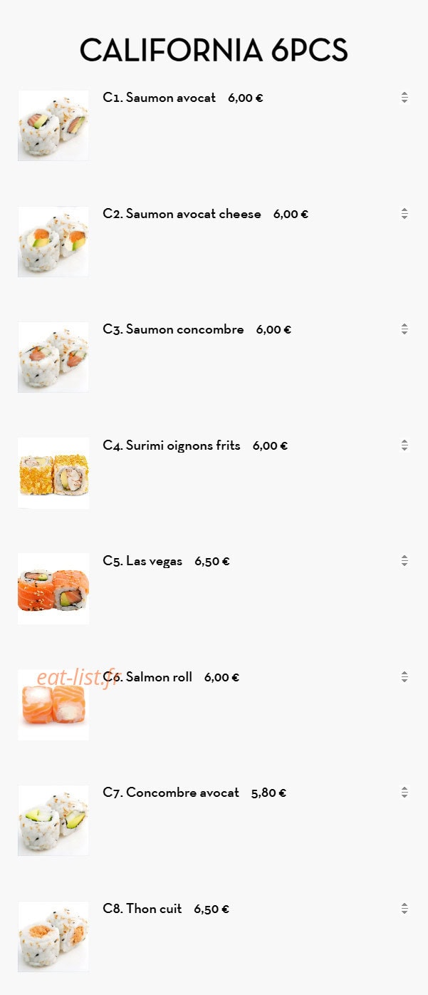 Restaurant J'adore — carte page 8