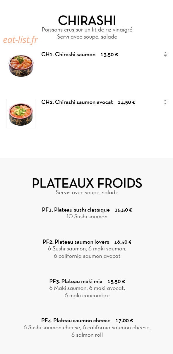 Restaurant J'adore — carte page 5