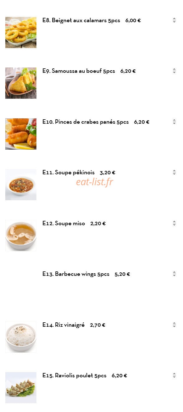 Restaurant J'adore — carte page 2