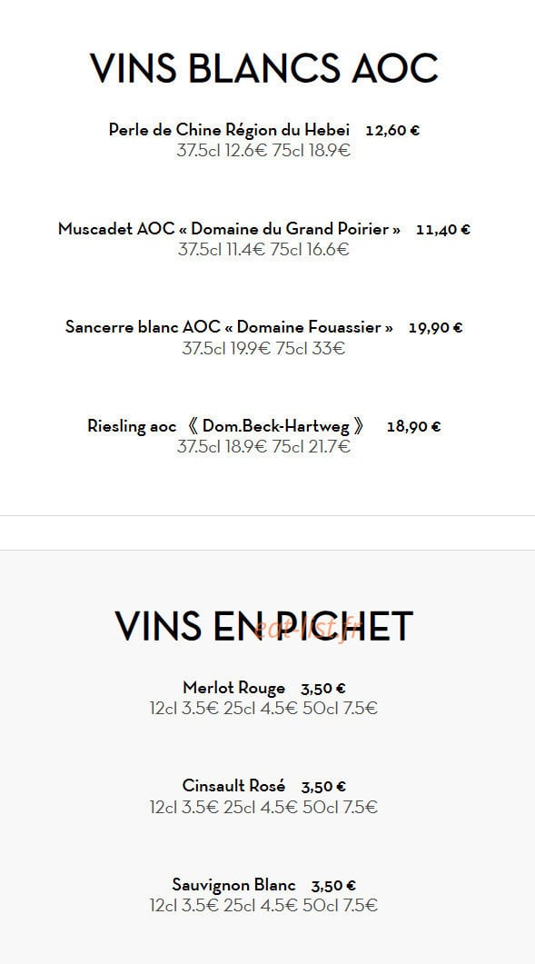 Restaurant J'adore — carte page 22