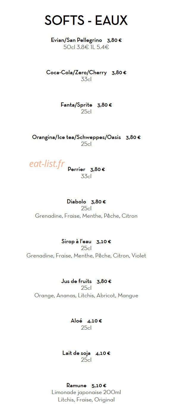 Restaurant J'adore — carte page 19