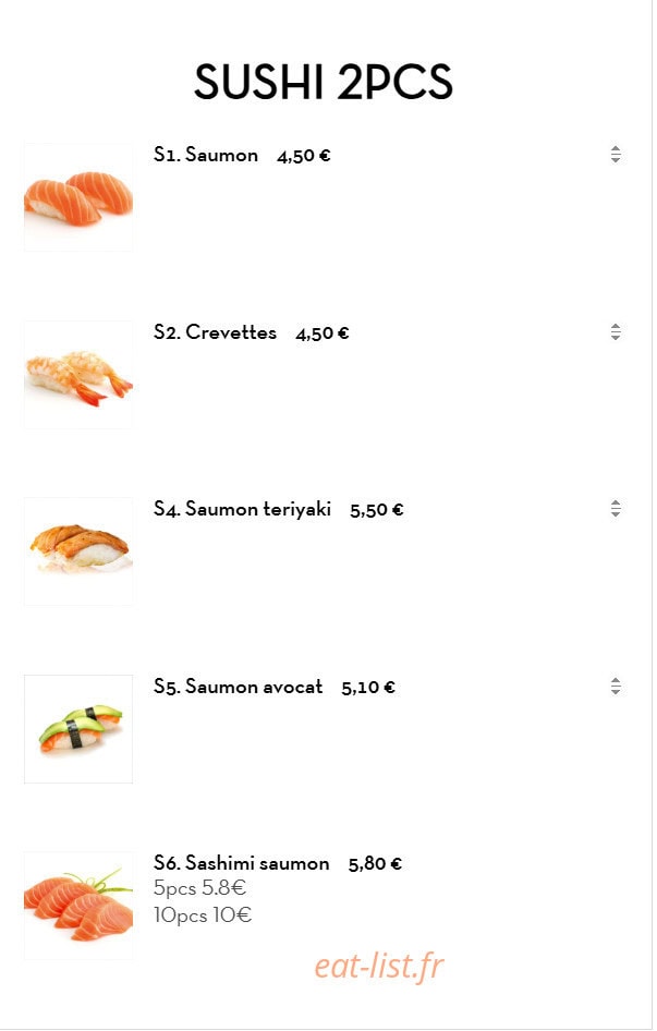 Restaurant J'adore — carte page 4