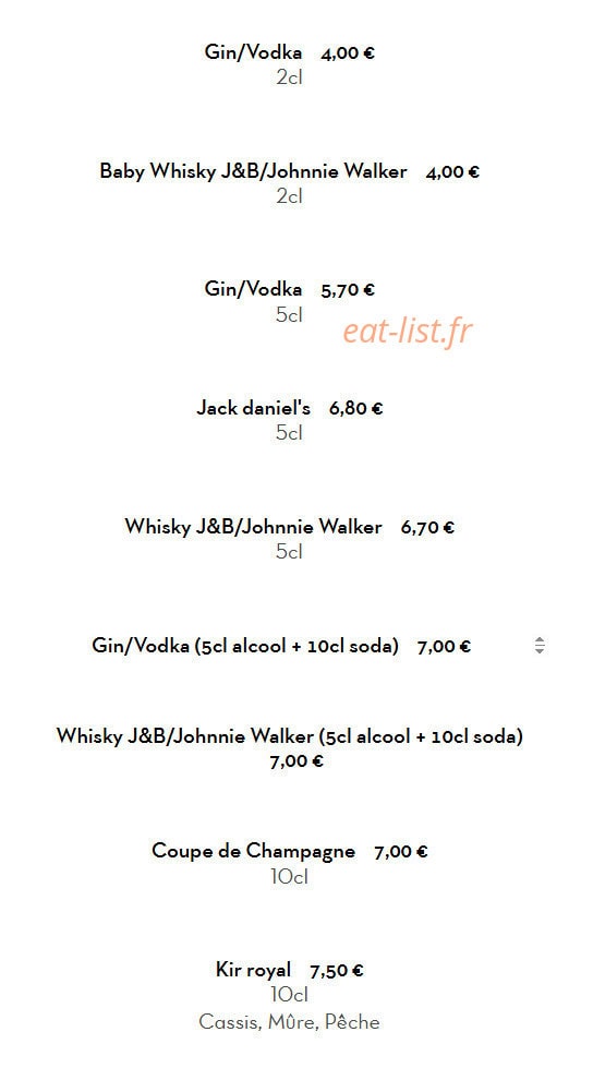 Restaurant J'adore — carte page 16