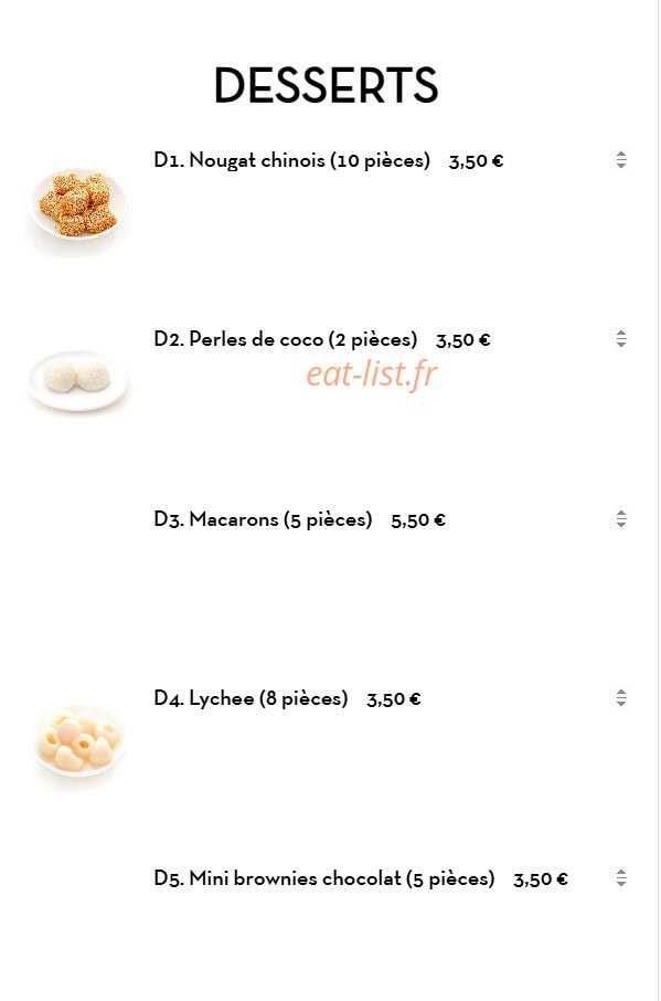 Restaurant J'adore — carte page 11