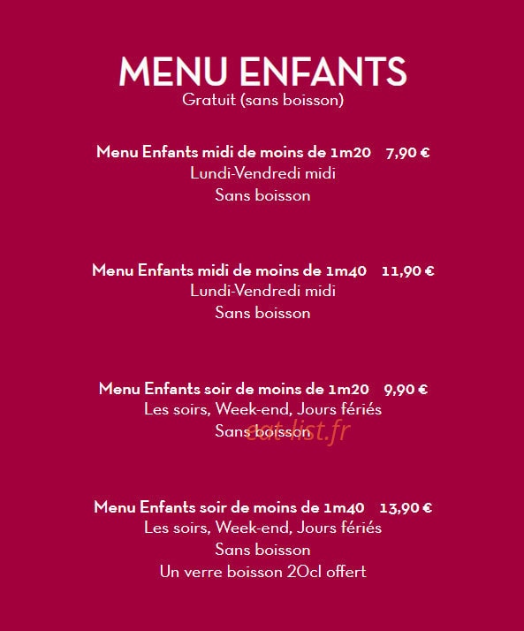 Restaurant J'adore — carte page 12
