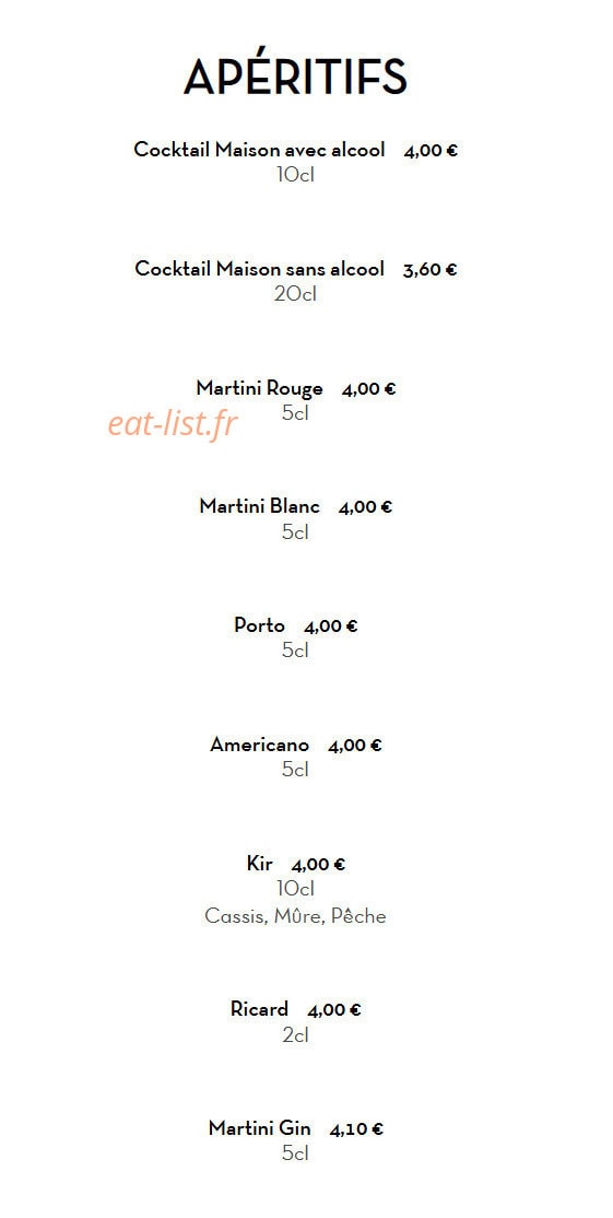 Restaurant J'adore — carte page 15