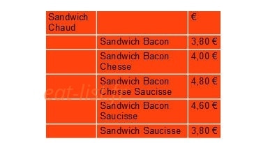 Snack Point — carte page 4