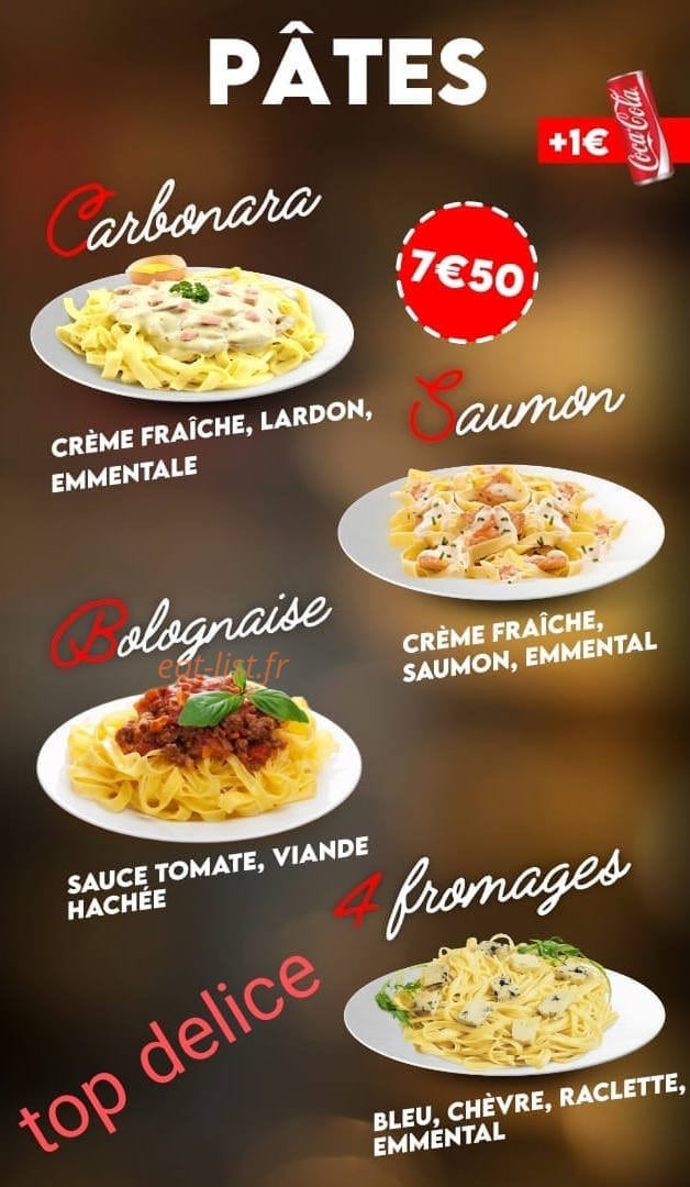 Top Delice — carte page 11