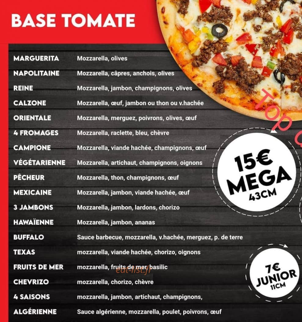 Top Delice — carte page 1