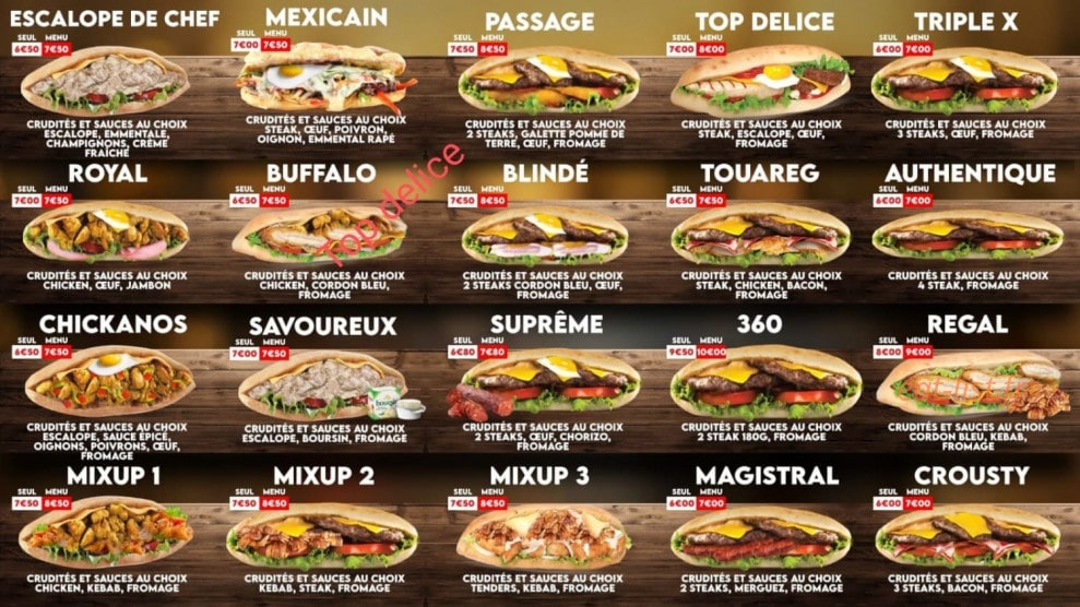 Top Delice — carte page 4