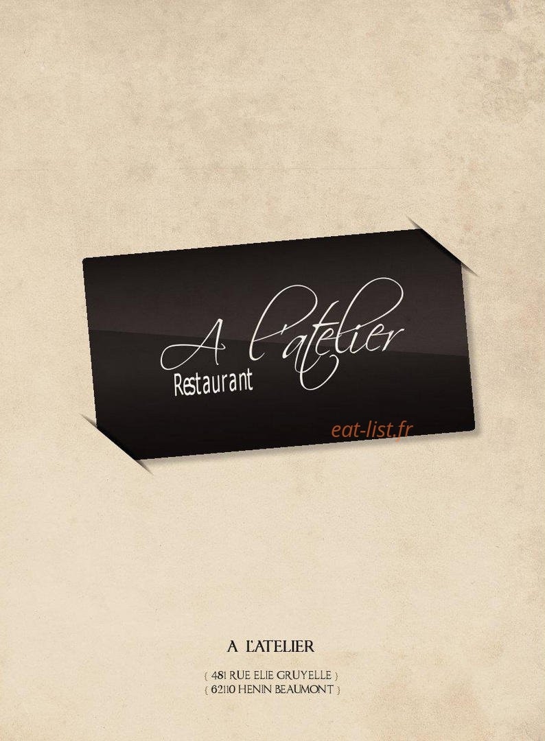 A L'Atelier — carte page 1