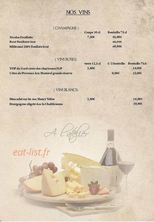 A L'Atelier — carte page 7