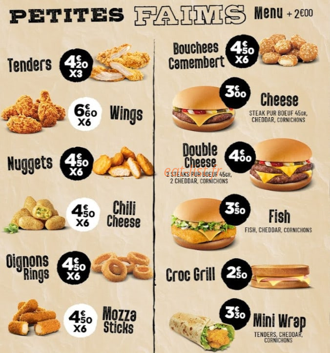 Best of Burger — carte page 1