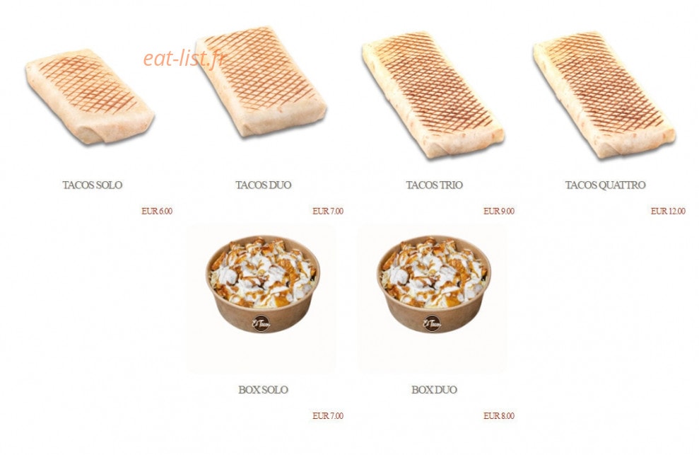 El Tacos — carte page 1