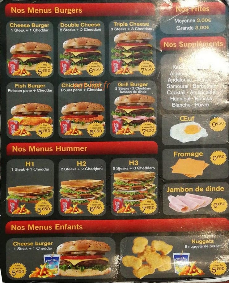 Le Grill House — carte page 1