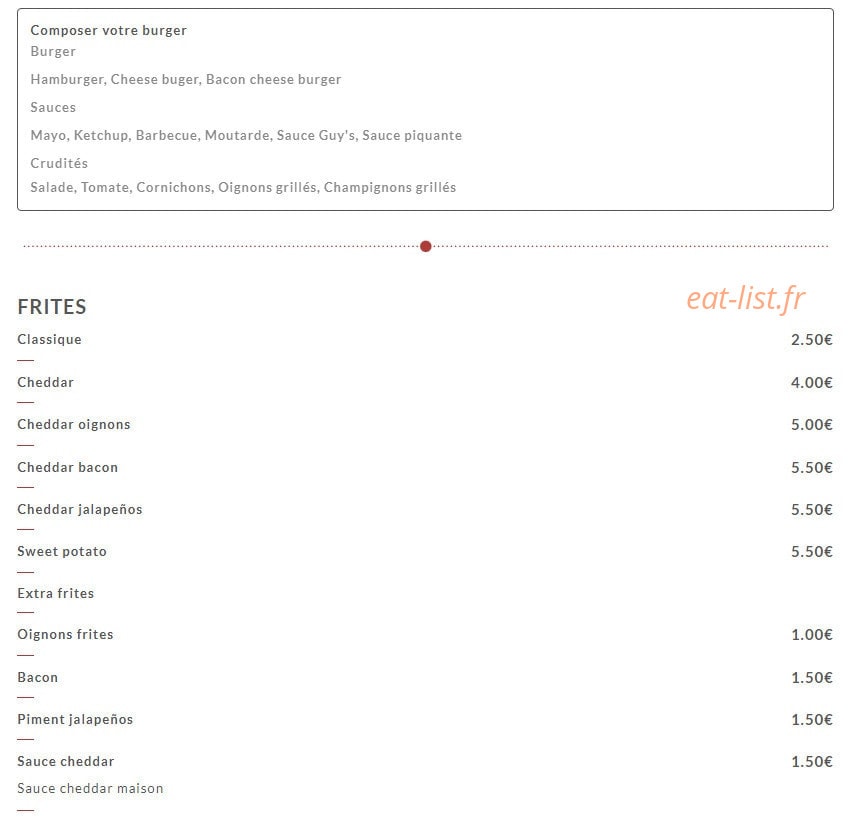 The burger yug's — carte page 2