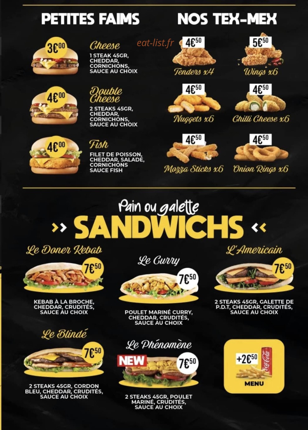 Youn’s Burger — carte page 2
