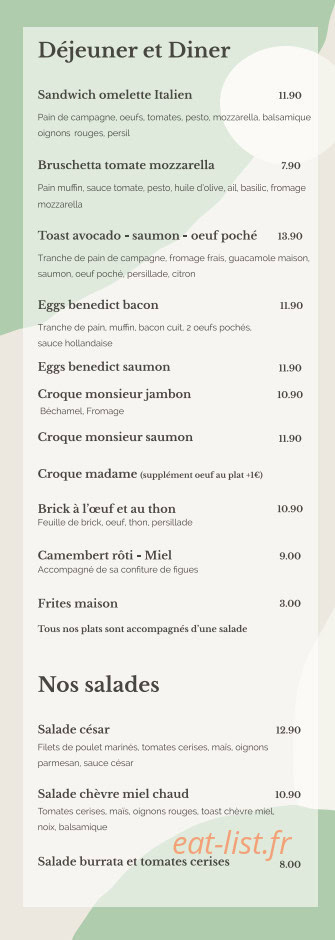 Zade Cook and Coffee — carte page 2