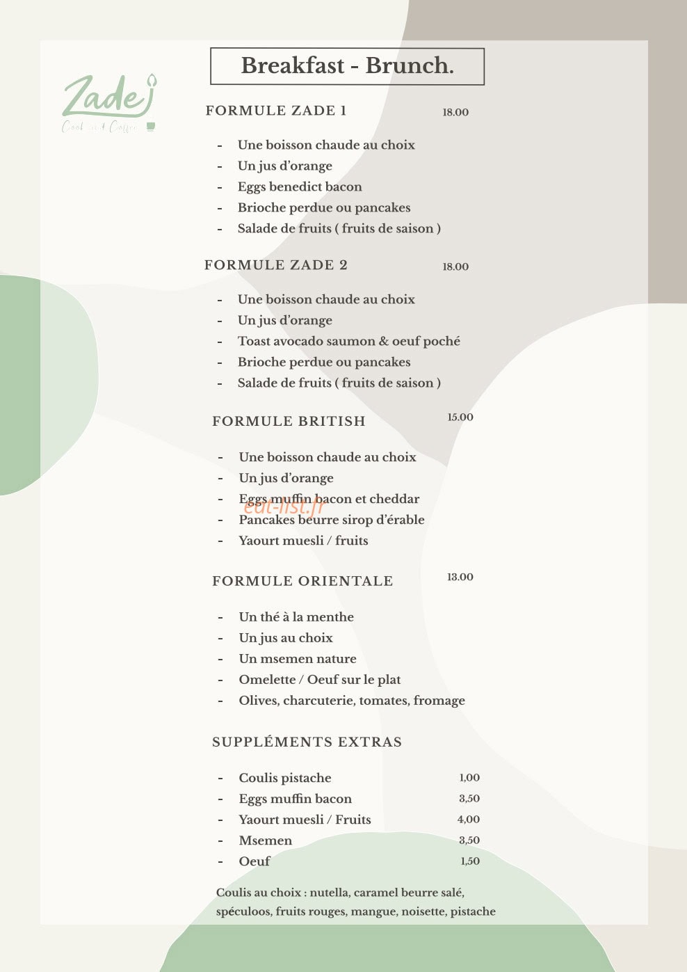 Zade Cook and Coffee — carte page 5