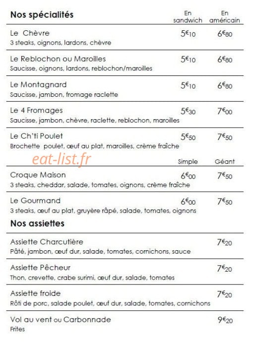 La Friterie — carte page 3