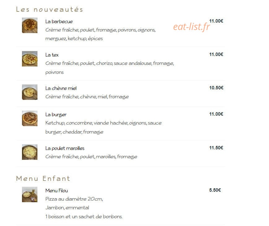 Goût i Pizza — carte page 4
