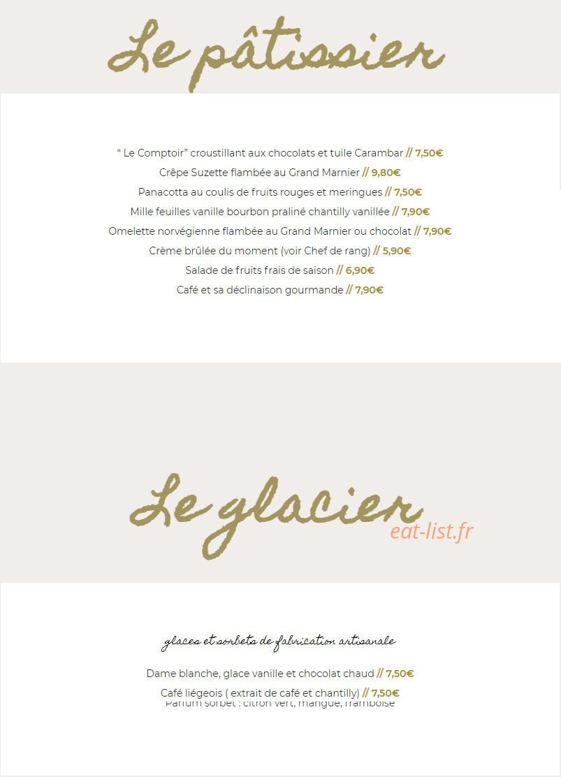 Le Comptoir — carte page 6