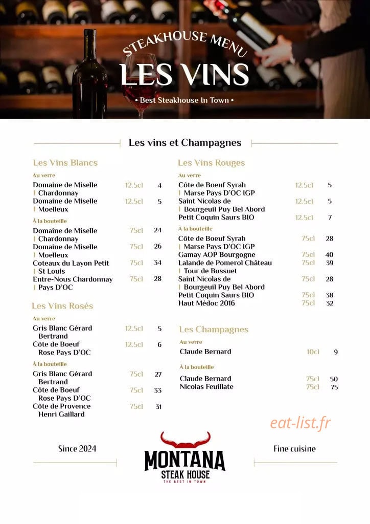 Montana Steak House — carte page 11