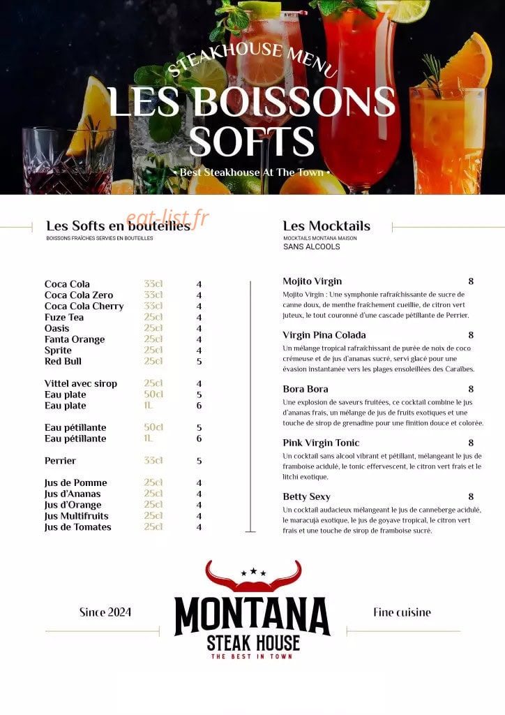 Montana Steak House — carte page 8