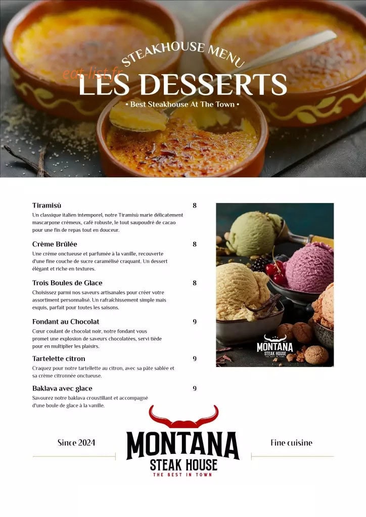 Montana Steak House — carte page 9