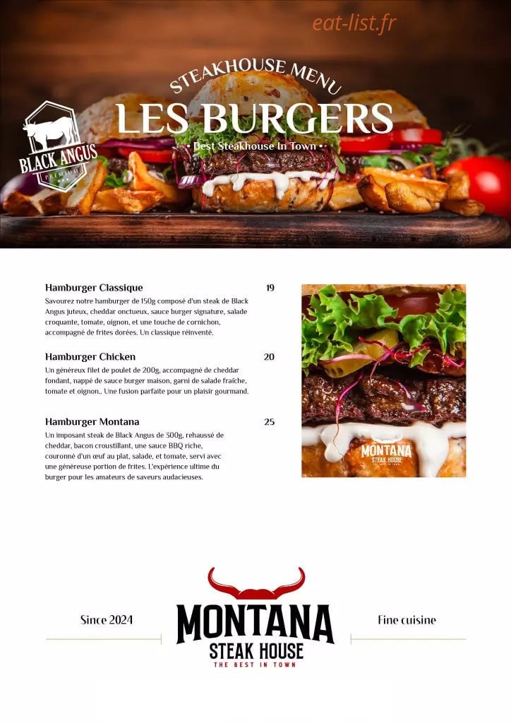 Montana Steak House — carte page 6