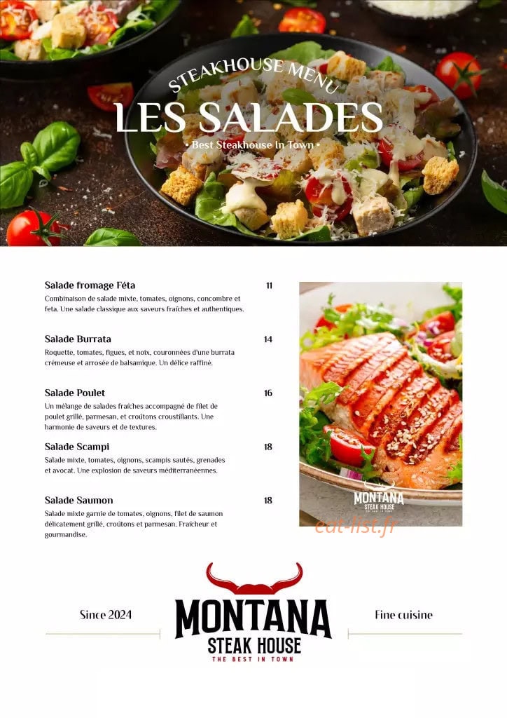 Montana Steak House — carte page 2