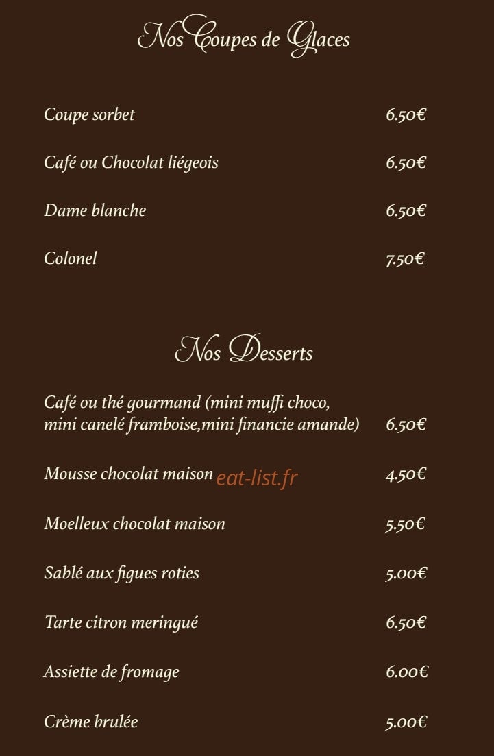 Au fin gourmet — carte page 5