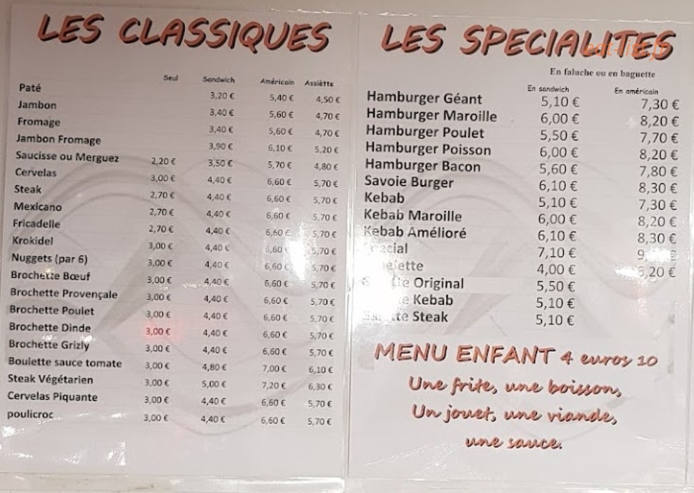 Frite en or — carte page 1
