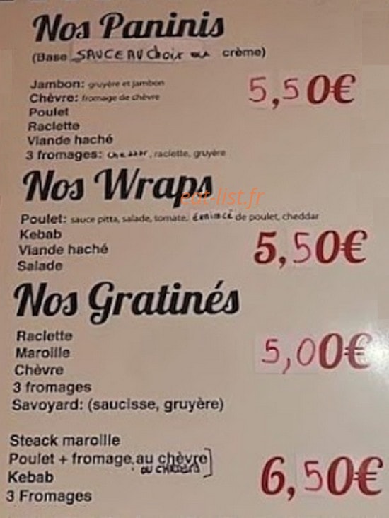 Pic' Frites — carte page 3