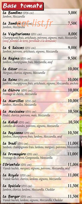 Tradi pizza — carte page 2