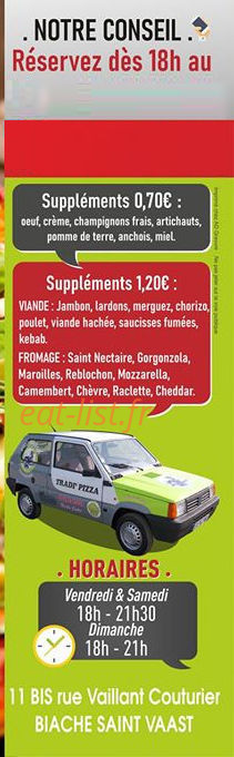 Tradi pizza — carte page 1