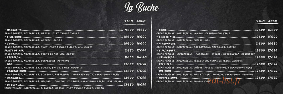 La Buche — carte page 1
