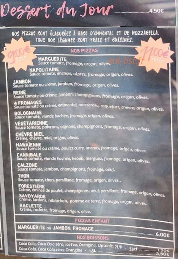 L'artisan tacos — carte page 3