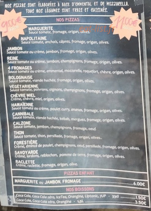L'artisan tacos — carte page 1