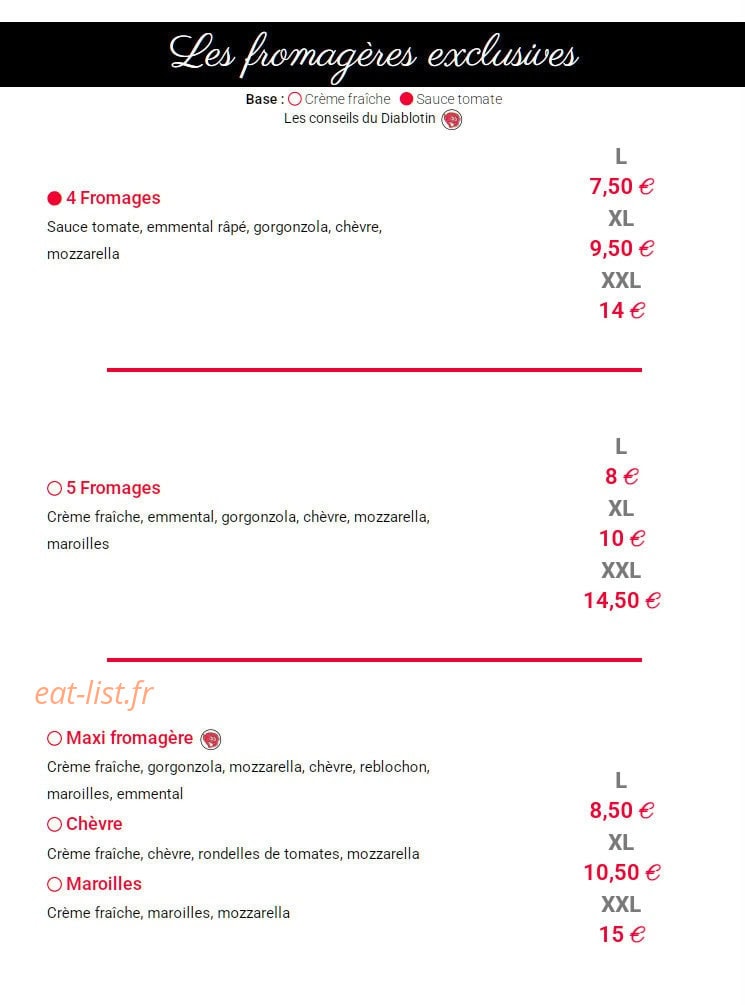 Maxi Pizz — carte page 1