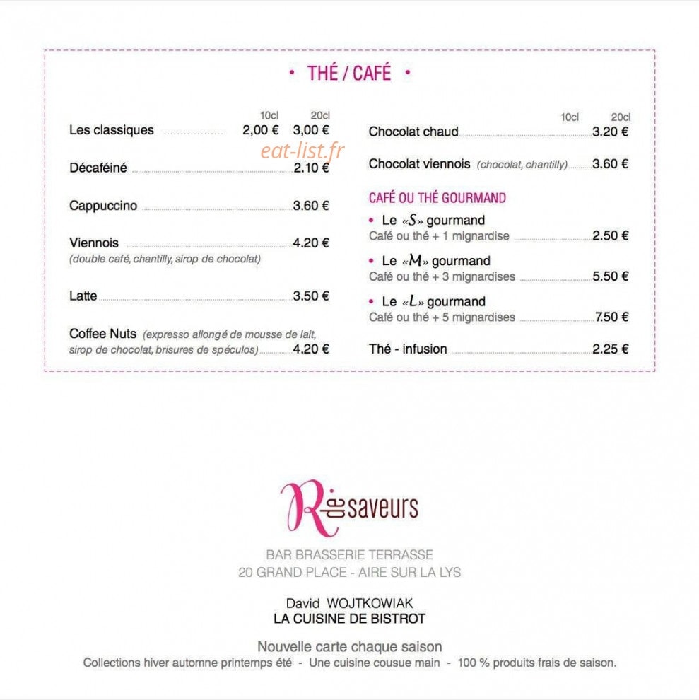 R de Saveurs — carte page 4