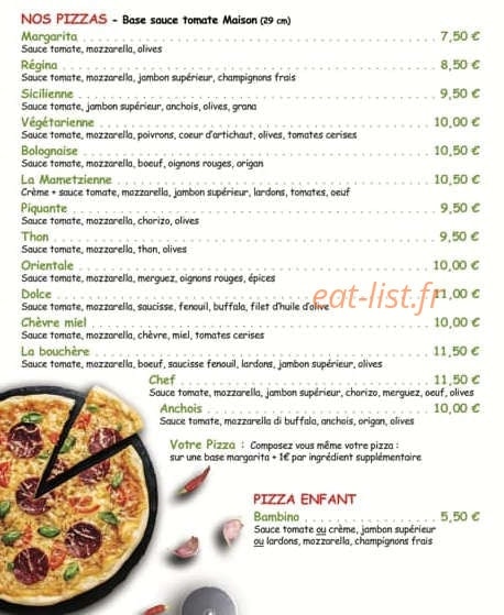 Mametz’Pizz — carte page 2
