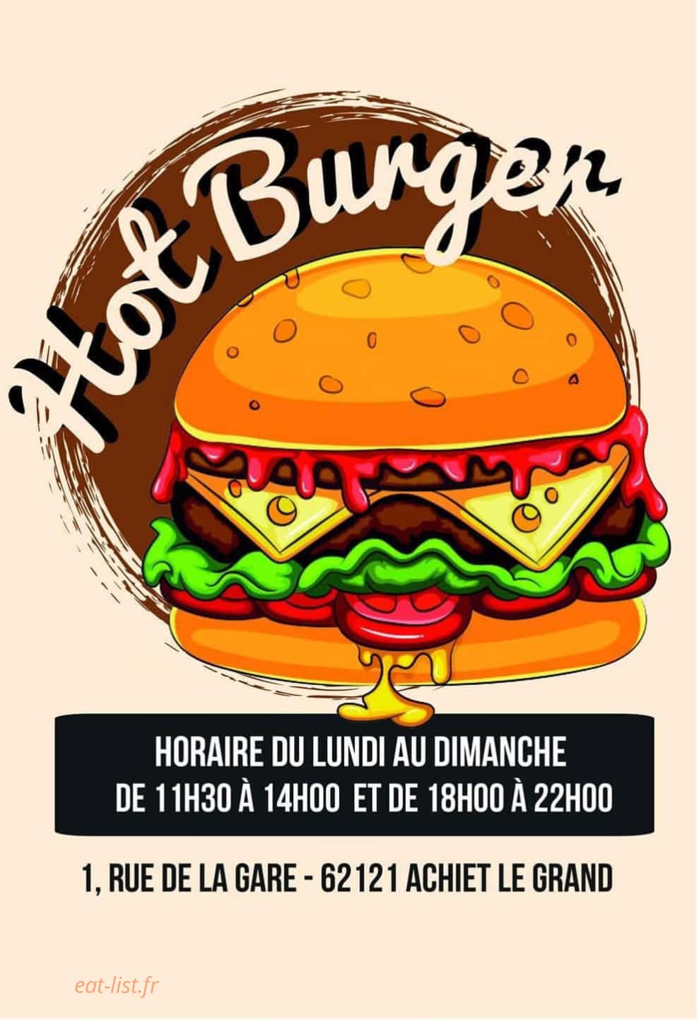 Hot Burger — carte page 1