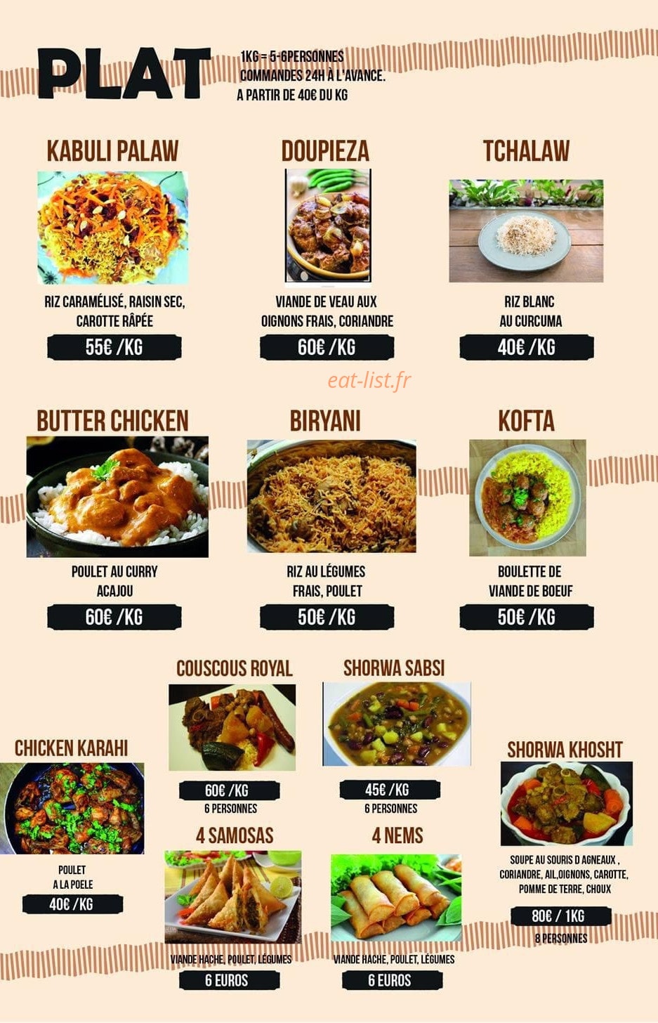Hot Burger — carte page 4
