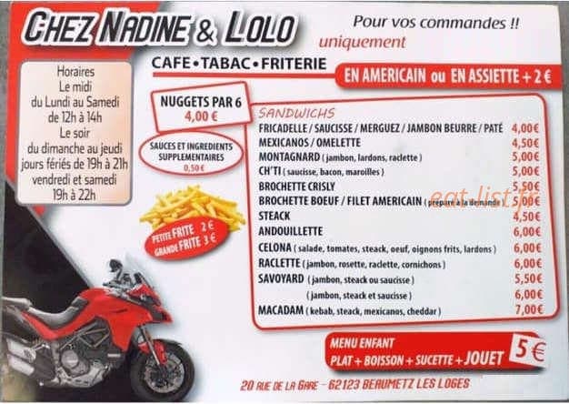 Chez Nadine & Lolo — carte page 2