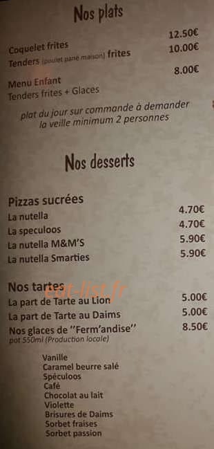 La Taverne — carte page 3